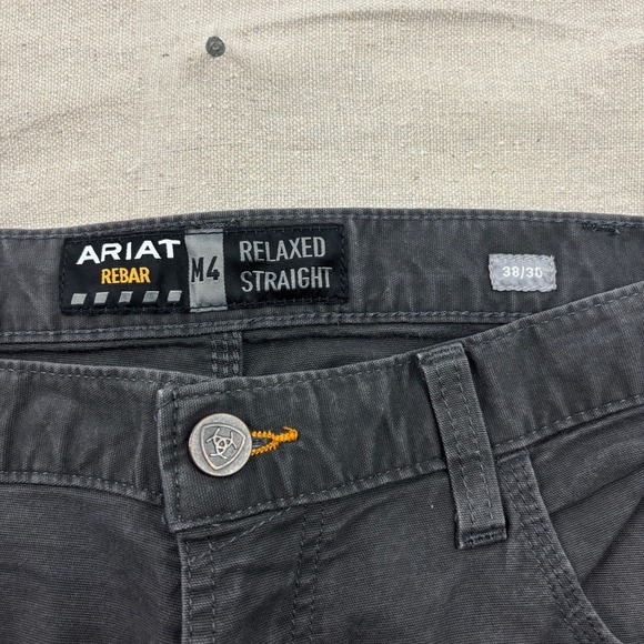 Ariat Other - Ariat Rebar M4 Work Pants Mens 38x30 Grey Relaxed Straight DuraStretch Canvas